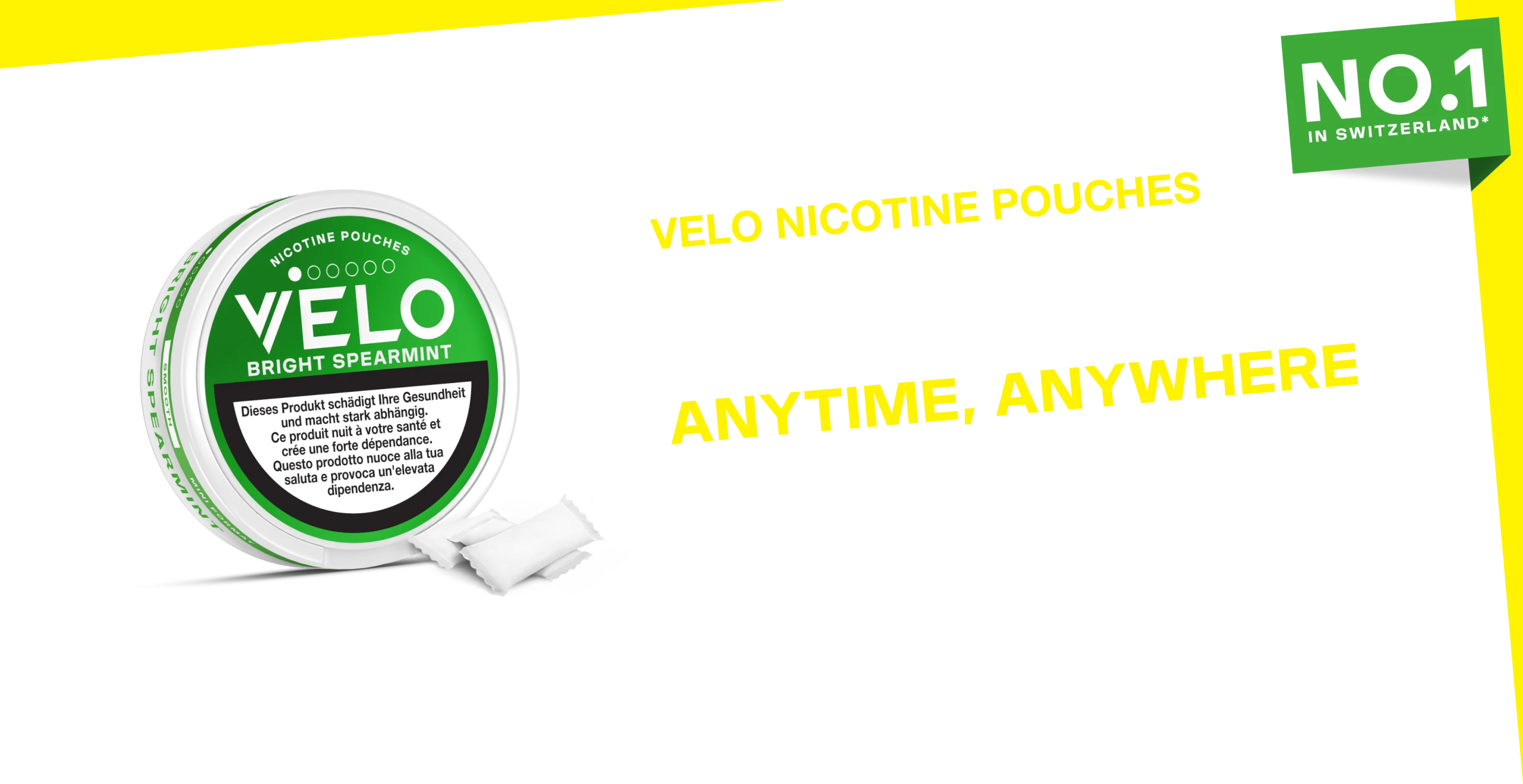 velo nicotine pouches goes under your lip so you can go anytime, anywhere