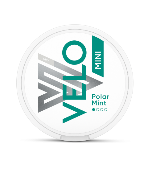 Schachtel mit Velo Polar Mint Easy Mini Nikotinbeuteln in der Vorderansicht