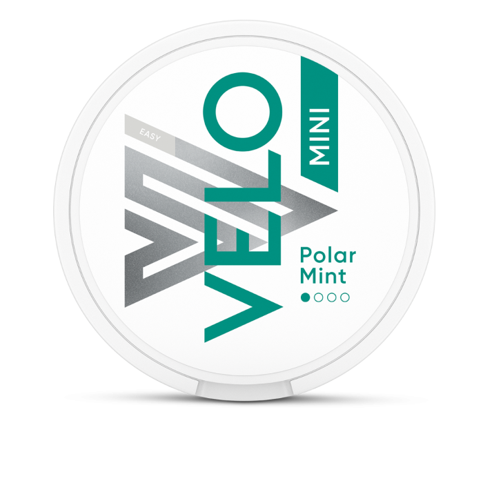 Schachtel mit Velo Polar Mint Easy Mini Nikotinbeuteln in der Vorderansicht