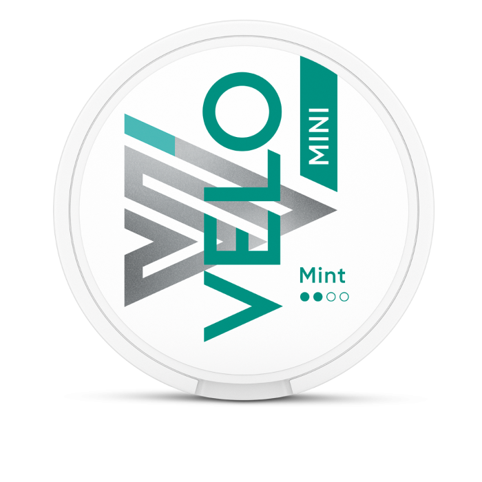 Schachtel mit Velo Mint Mini Nikotinbeuteln in der Vorderansicht