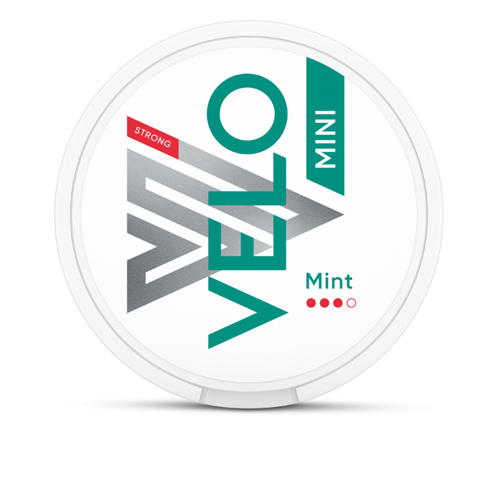 Boîte de sachets de nicotine Velo Mint Strong Mini de face