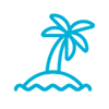 Symbol einer Insel und einer Palme