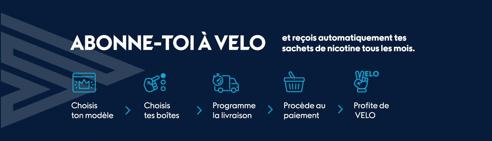 Abonne-toi à Velo et reçois automatiquement tes sachets de nicotine tous les mois