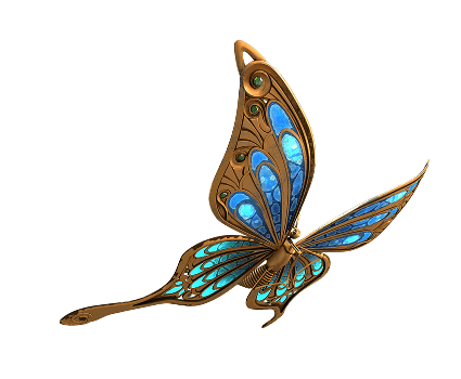 Obrázek motýla umístěný na pozadí tančící dívky