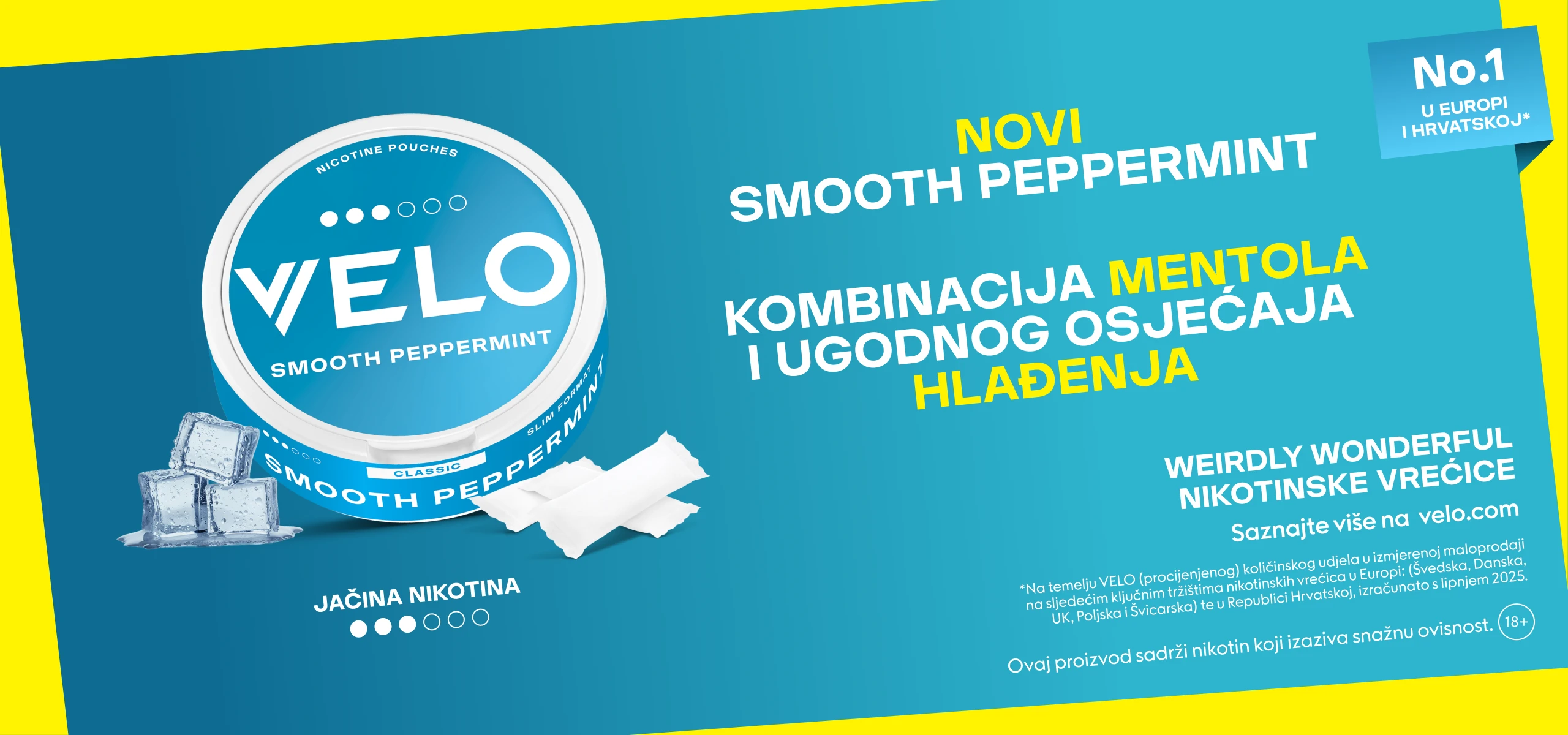 Novi Velo Smooth Peppermint - Velo  Nikotinske Vrecice Hrvatska