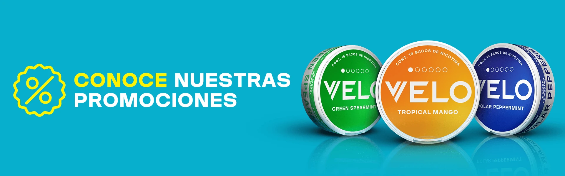 Banner móvil promociones VELO México ofertas en bolsas de nicotina sin humo