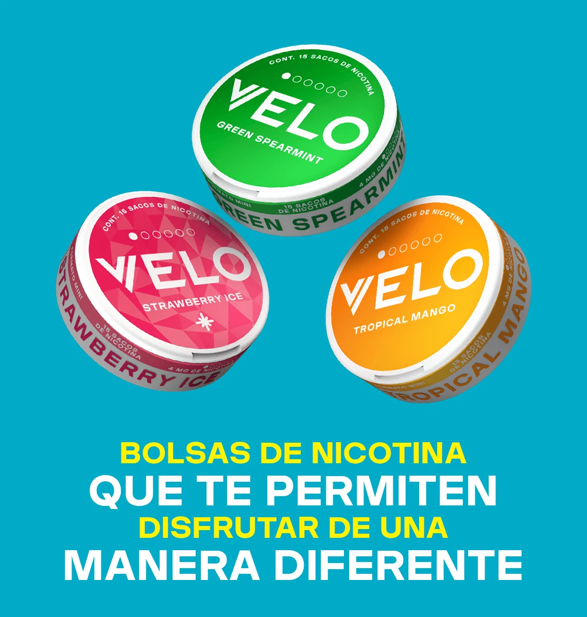 Teaser disfruta VELO bolsas de nicotina sin tabaco con sabores e intensidades