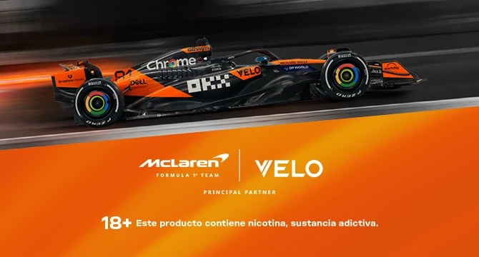  McLaren y VELO en alianza dentro de un circuito de Fórmula 1