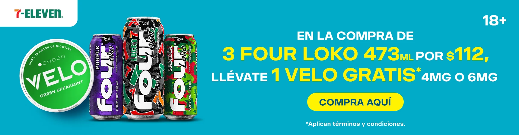 3 FOURLOKO 437 ML LLEVATE UN VELO GRATIS DE 4MG O 6MG