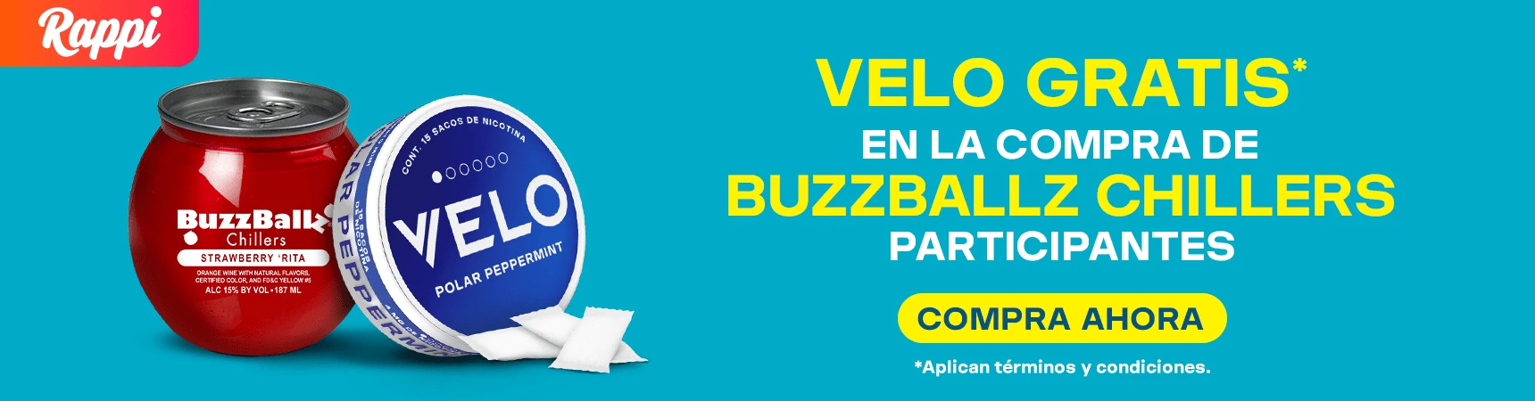 buzzballz y velo rappi promocion