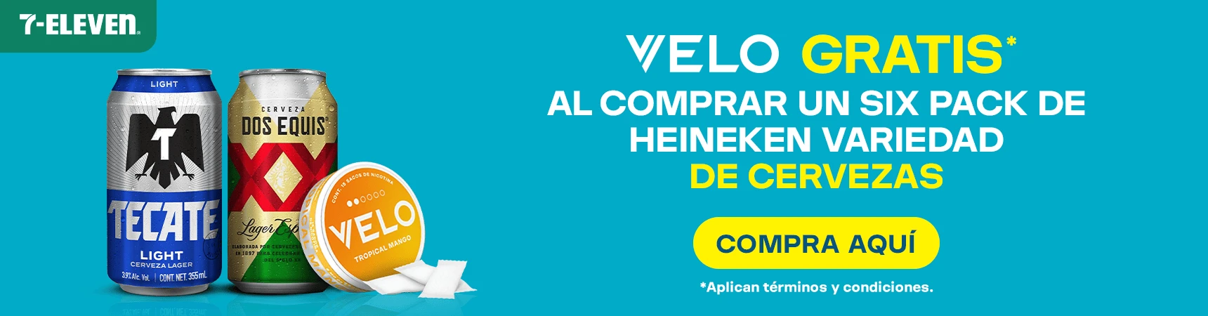 promoción VELO x HEINEKEN disponible en 7-Eleven