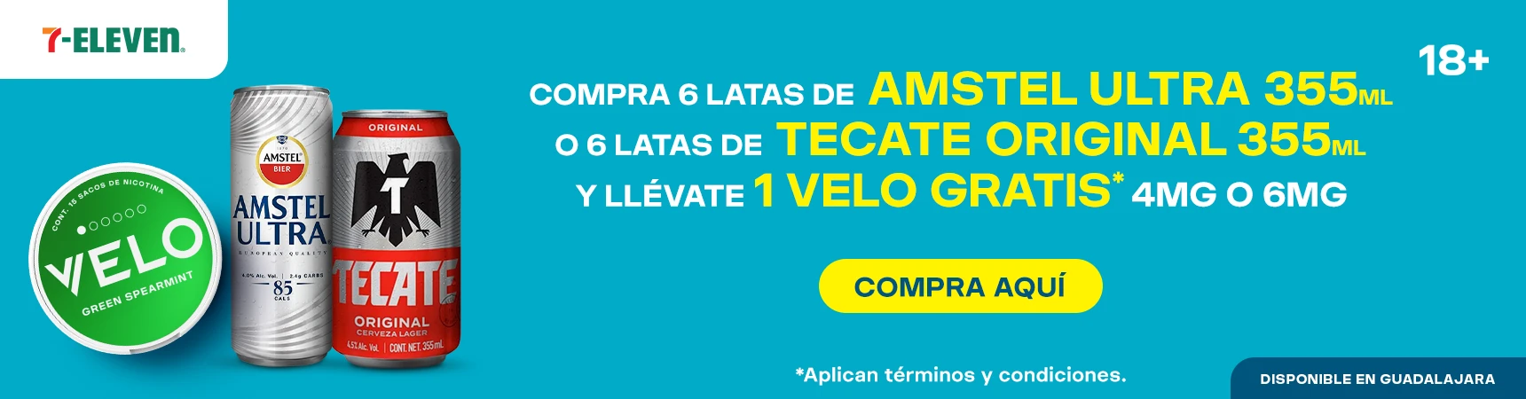 AMSTEL ULTRA O TECATE LIGHT LLEVATE VELO GRATIS