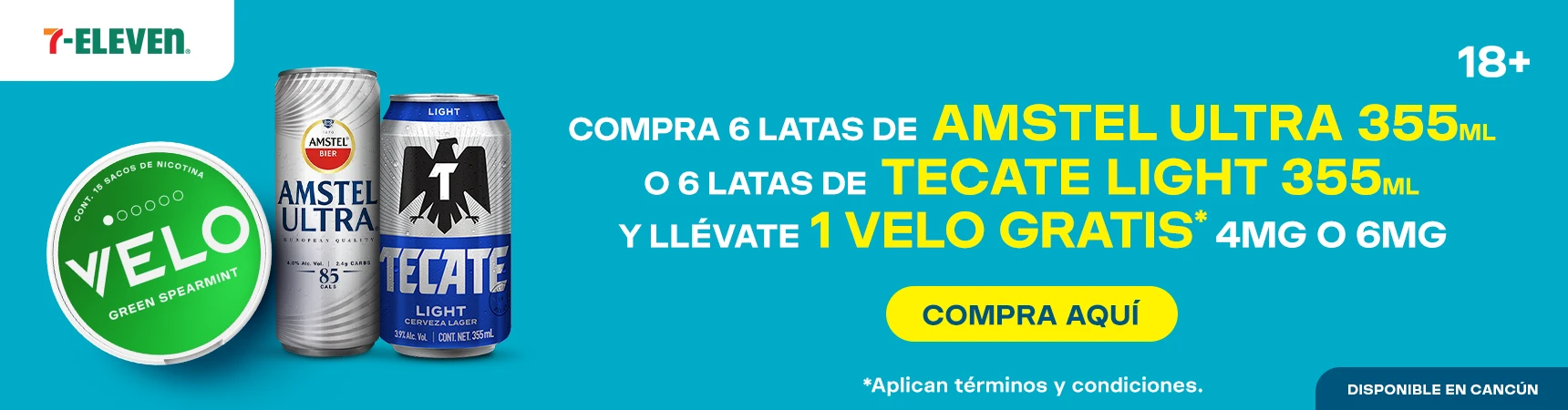 SIX AMSTEL O TECATE LIGHT Y LLEVATE UN VELO GRATIS