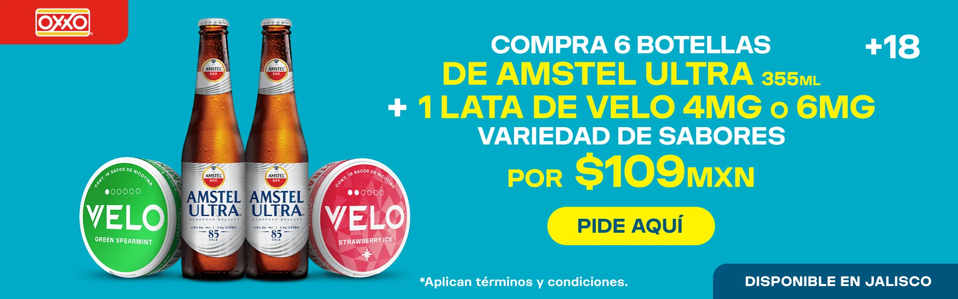 Promocion OXXO VELO SIX AMSTER ULTRA X VELO POR $109