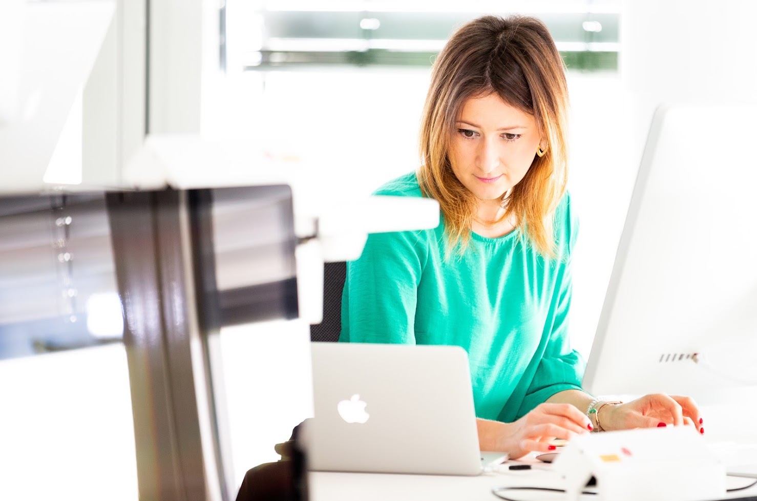 Lady using a computer